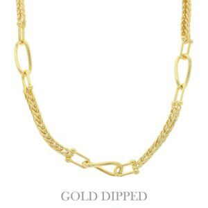 Gold-plated Oval Link Rope-style Chain Necklace